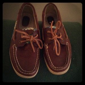 Brown and Blue Plaid Sperry Boat Shoes - NWOT