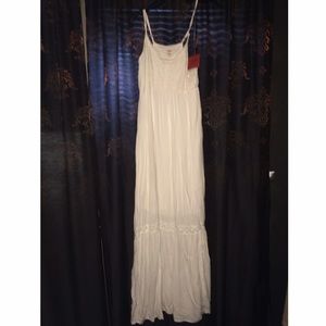 Long white lace maxi dress
