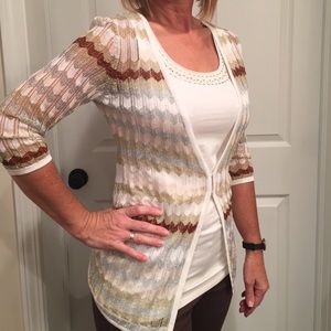 Chevron Metallic Cardigan