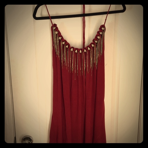 Caribbean Queen Burgundy Cocktail Dress - Picture 1 of 2
