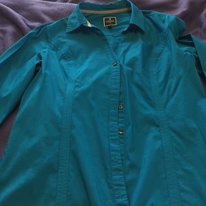 Turquoise express essential button down shirt