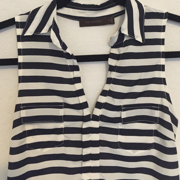 Navy and cream striped tank
