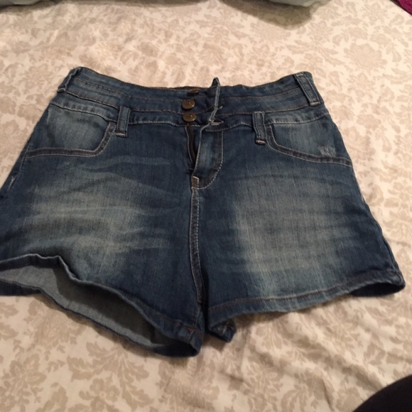 high wasted denim shorts
