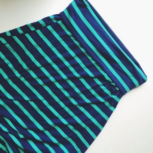 blue striped maxi skirt