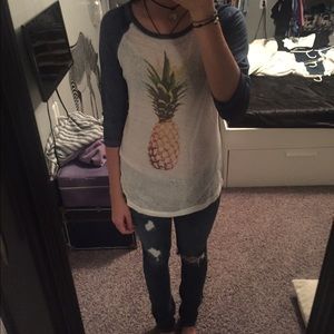 Pineapple baseball tee
