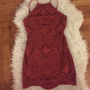 Rusted red lace dress