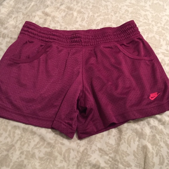 purple mesh Nike shorts