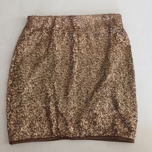 Gold sequin mini skirt