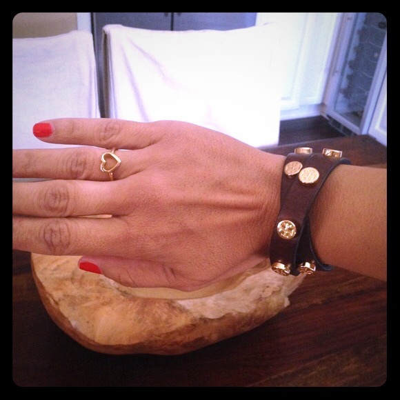 2 Tory Burch double wrap stud bracelets