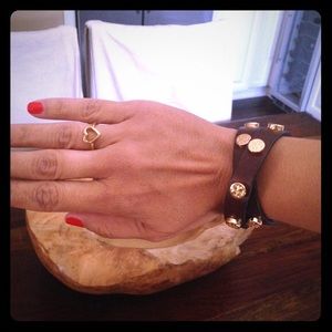 2 Tory Burch double wrap stud bracelets