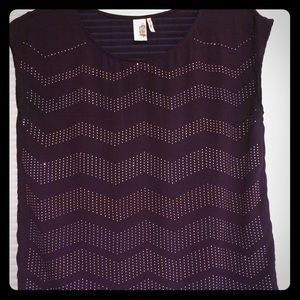Francesca's eggplant bling top