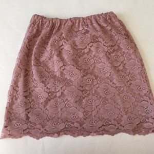 Light pink rose lace skirt