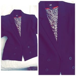 Leopard print lined blazer