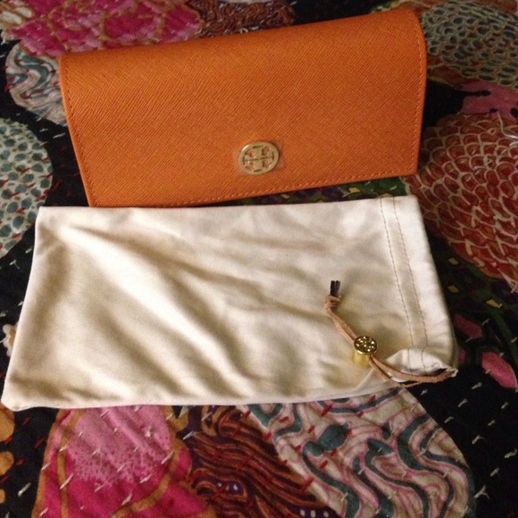Authentic Tory Burch orange sunglass case