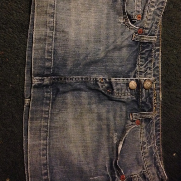 American eagle denim button fly/zipper skirt