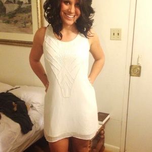 White Shift Dress- worn once on New Years Eve