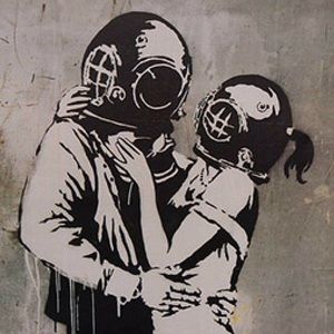 Scuba couple Chive Banksy T-shirt.