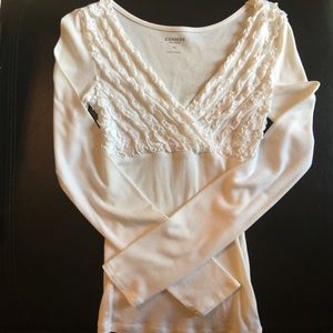 Express white long-sleeve t-shirt