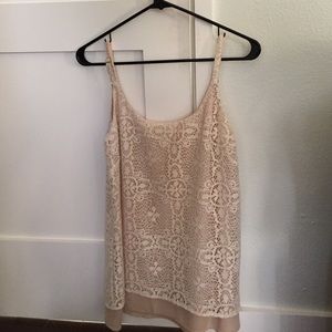 Cream lace tank top