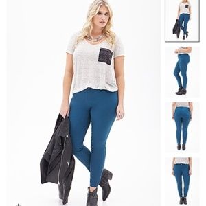 Teal Skinny Jeans (short)