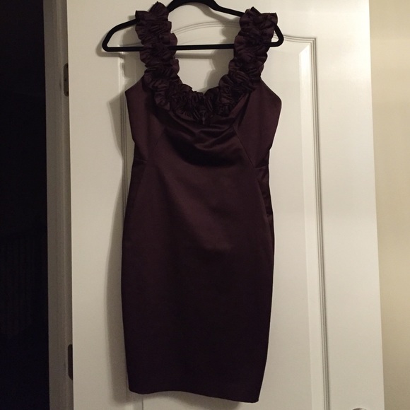 Maggy London raisin colored cocktail dress
