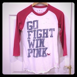 Victoria's Secret PINK Henley Tee Sz M