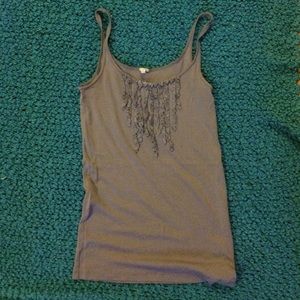 J Crew ruffled tank top - Grey