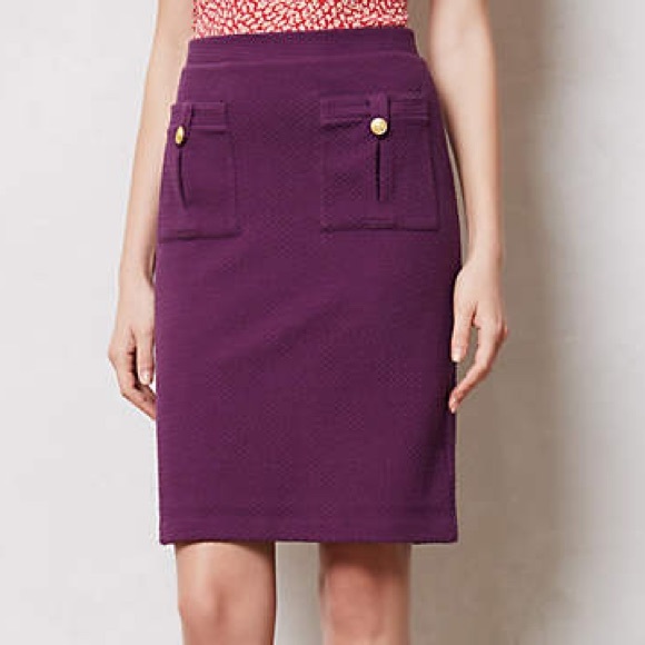 Anthropologie purple pencil skirt sz XS (fits Sm)