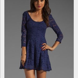 PERFECT FOR FALL W BOOTIES! Free People Navy dress