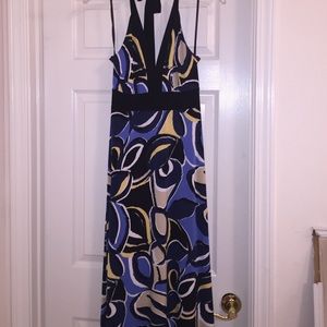 Multi colored halter style maxi dress