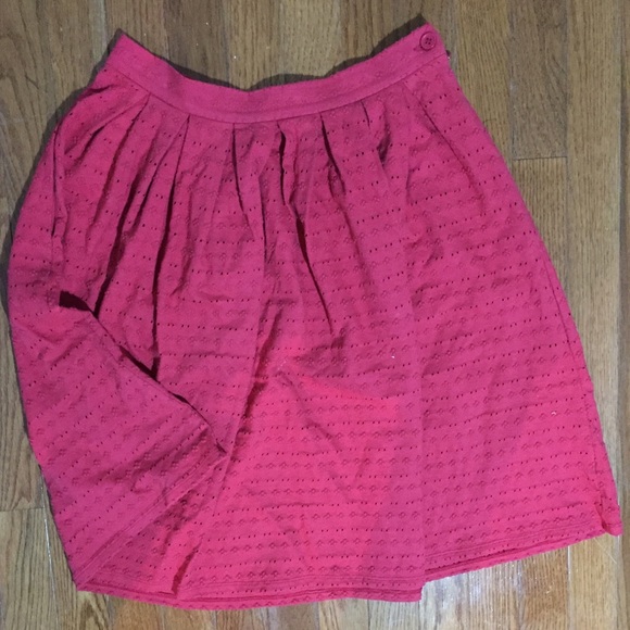 Urban Outfitters Cooperative red eyelet skirt sz 8