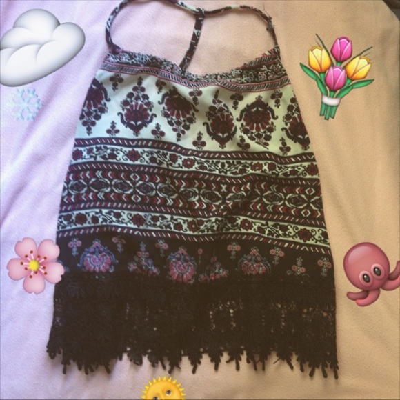 Flowery Printed Crop Top With Flowers dangling😇🌸 - Picture 1 of 4