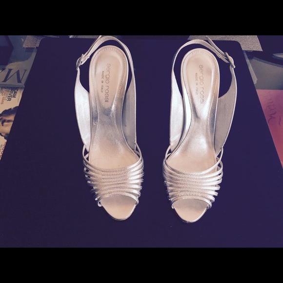 Sergio Rossi silver sandals SZ 6 IT SZ 36
