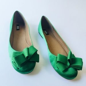 ASOS Satin Bow Corsage Ballerina Flats.