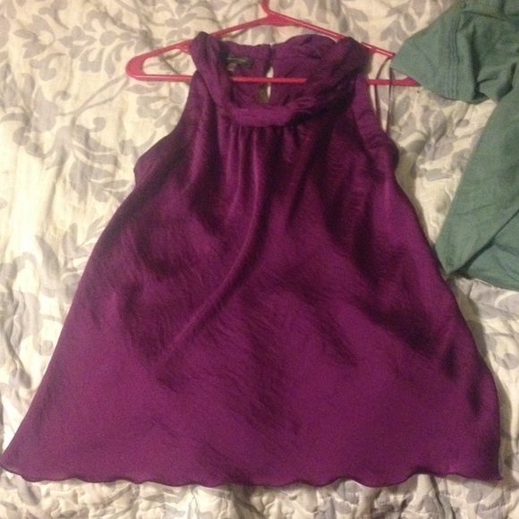 Purple dressy neck tank top