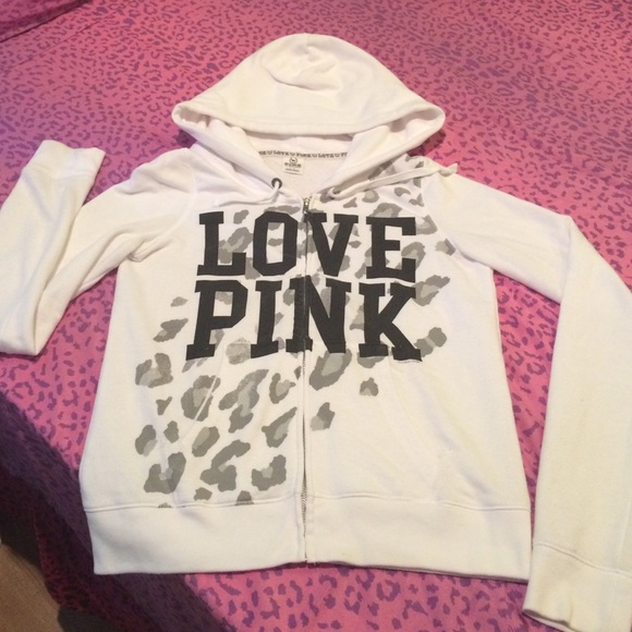 Pink- white cheetah zip-up
