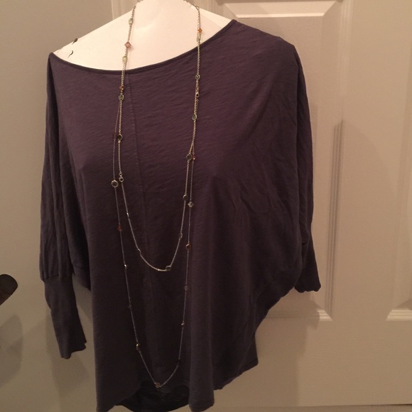 Velvet charcoal off the shoulder Top
