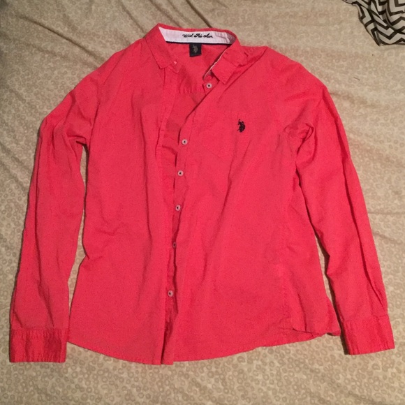 Pink polo button down