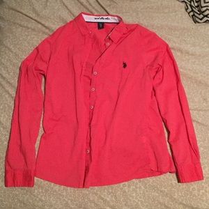 Pink polo button down