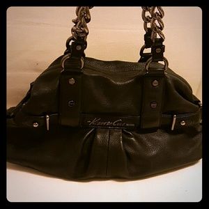 Classic Kenneth Cole black leather shoulder bag