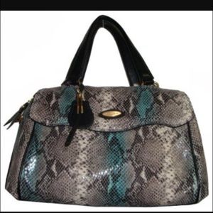 Tahari snakeskin satchel