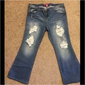 Distressed Jeans, Wide Leg