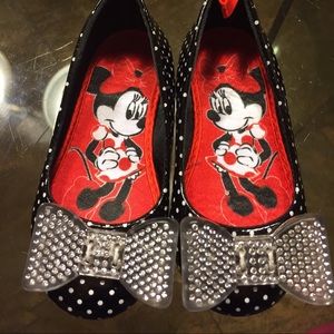 Minnie Mouse black  toddler polka dotted shoes