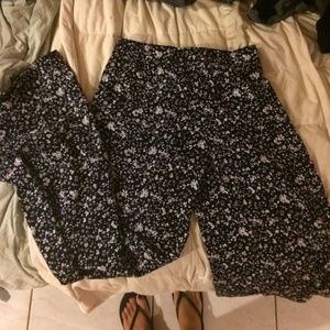 High waisted flower pants