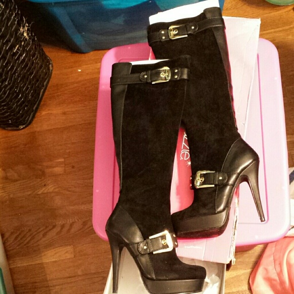 Worn once! Like new!! Black high boots