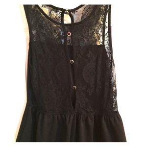 Cute flirty black sleeveless top with some lace