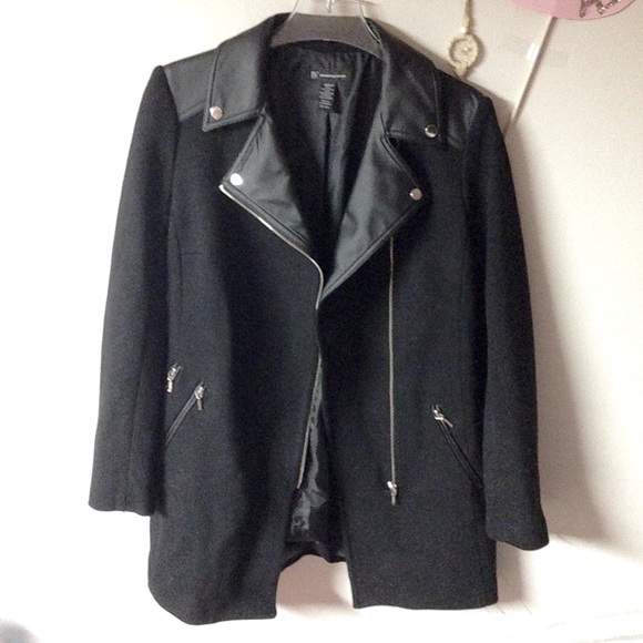 Thick Black Leather Coat