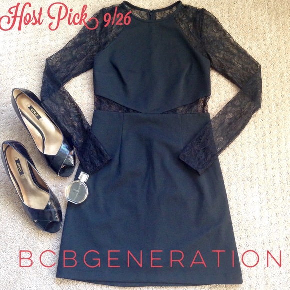 BCBGeneration Dresses & Skirts - 🎉HP!🎉 BCBGeneration Black Long Sleeve Lace Dress