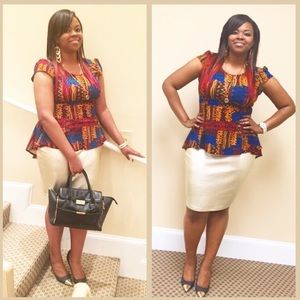 Multicolor Peplum Top