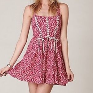 Free People desert rose corset dress in pink